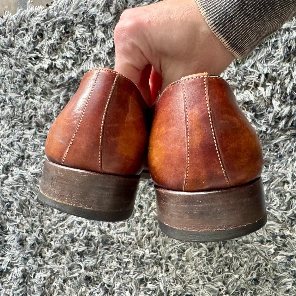 Harris Handmade Italian Leather Oxfords – Brown Patina size 9 1/2 - Picture 5 of 9